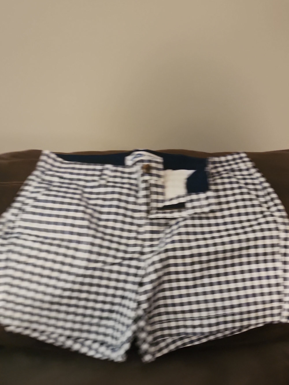 Old Navy Navy and White Gingham Bermuda Shorts